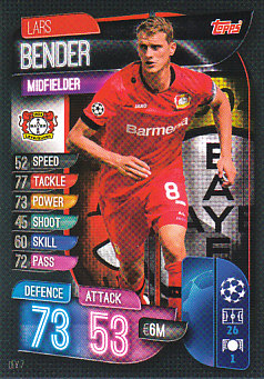 Lars Bender Bayer 04 Leverkusen 2019/20 Topps Match Attax CL #LEV7